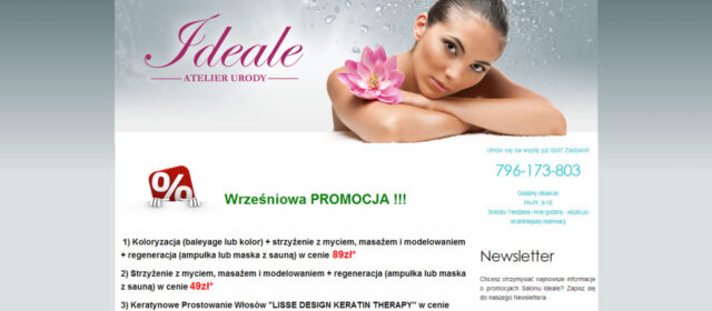 Strona internetowa Atelier Urody Ideale